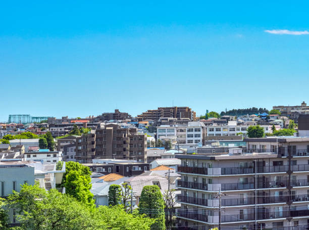 Residential area and blue sky.