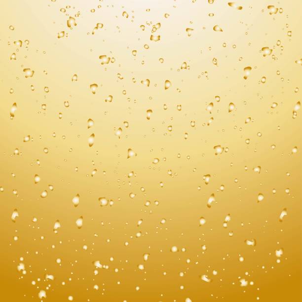 istock Illustration of a background with shining golden water droplets / illustration material (vector illustration) 1486221760