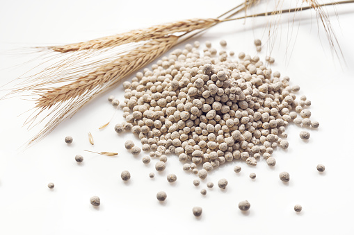 Granulated mineral fertilizer used in agriculture