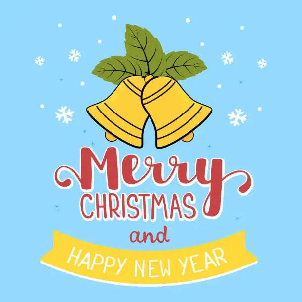 Vector illustration of merry christmas and happy new year