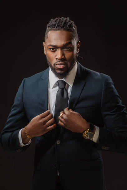 istock Handsome elegant black male posing for studio portrait 1486225908