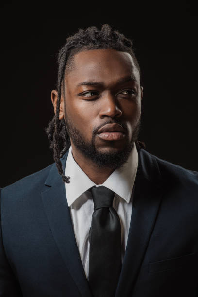 istock Handsome elegant black male posing for studio portrait 1486226508