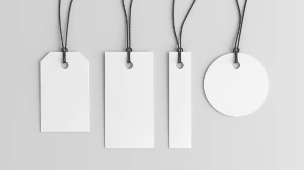 istock White tags of various shapes mockup on white background. View directly above 1486227165