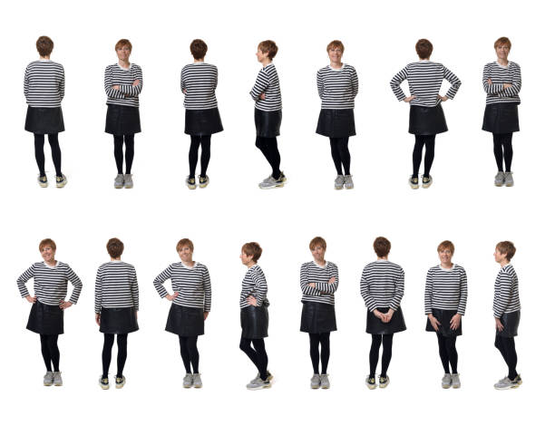 istock Group of same woman on white background 1486229397