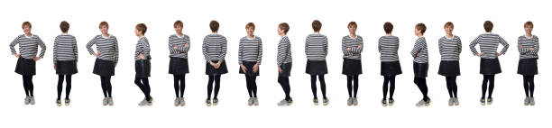 istock Group of same woman on white background 1486229403