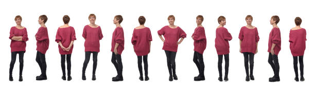 istock Group of same woman on white background 1486229404