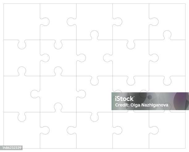 Puzzle Grid Example Jigsaw Puzzle Grid Template Stock Illustration - Download Image Now ...