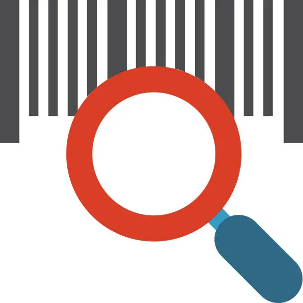 Vector illustration of Searching Barcode Trendy Color Vector Icon which can easily modified or edit