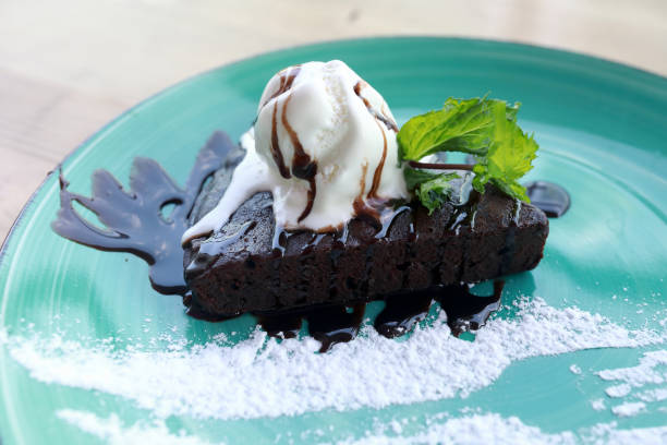 istock Brownie dessert with ice cream 1486237260