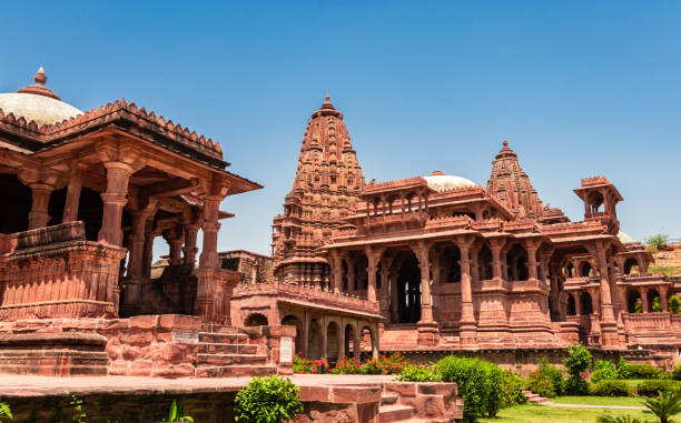 istock ancient temple architecture with bright blue sky at morning 1486237818