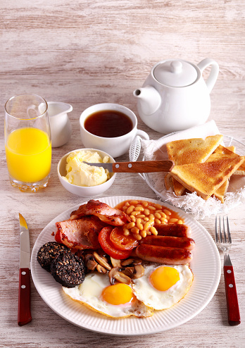 Full English or Irish breakfast, served