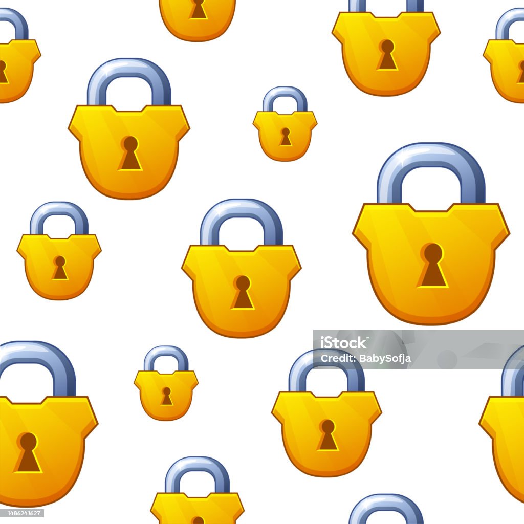 Pattern Lock Iimage Padlock Seamless Pattern Lock Padlock Vector Background Stock ...