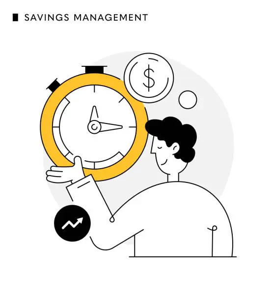Vector illustration of Savings Management Concept Illustration