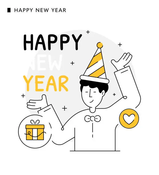 Vector illustration of Celebrate the New Year with Joyful Illustration