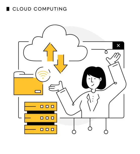 Vector illustration of Cloud Computing Illustration for Graphic Designers