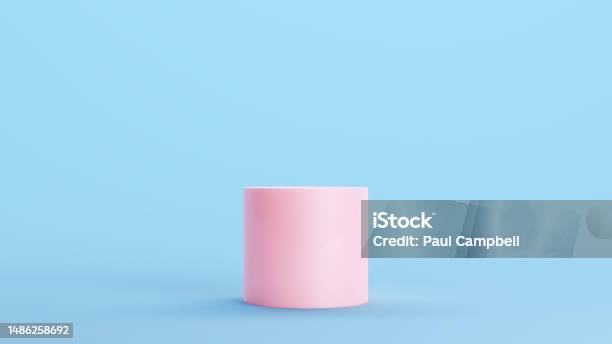 Solid Round Color Image Pink Cylinder Geometric Shape Solid Round Structure Kitsch Blue ...