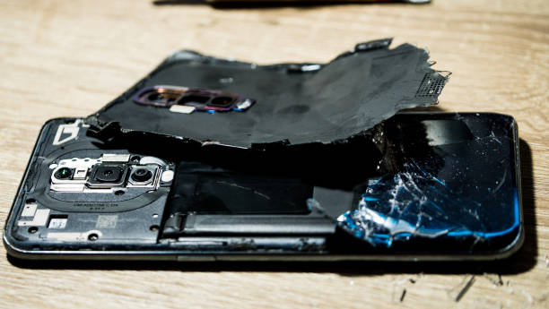 istock Pieces of splitted or broken glass,mobile phone broken 1486258704