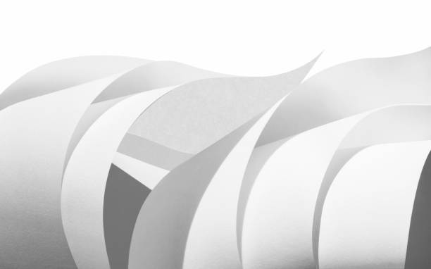 istock Wavy white shapes in motion, abstraction 1486263178