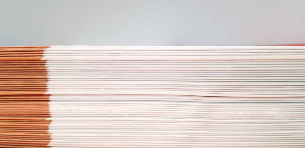 istock Close up pattern and line of Brown and white spine or saddle book are sorting and stacking for background 1486268438