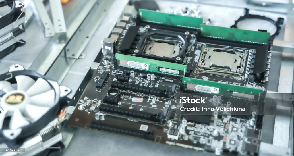 Computer Ram Assembly In Factory Man Engineer Collectorindependent Self Computer Assembly Mounting In ...