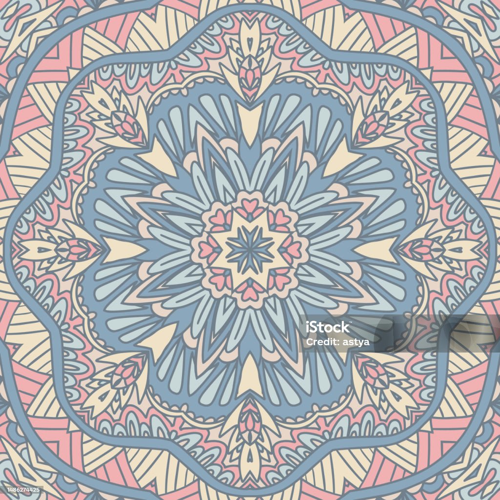 Meditative Pattern Mandala Meditation Yoga Background Vector Seamless Pattern Ethnic Boho ...