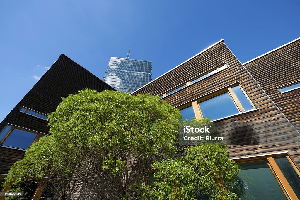 Modern office building in green environment, Architecture Stock Photo