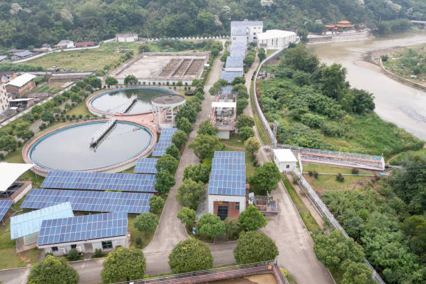istock Sewage treatment plants and solar panels 1486280065