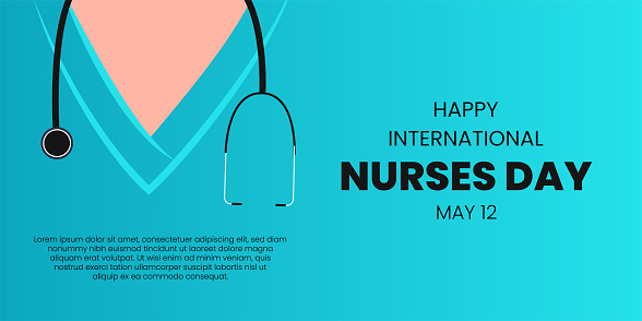 International Nurses Day observed around the world on 12 May of each year, to mark the contributions that nurses make to society. Vector Illustration.
