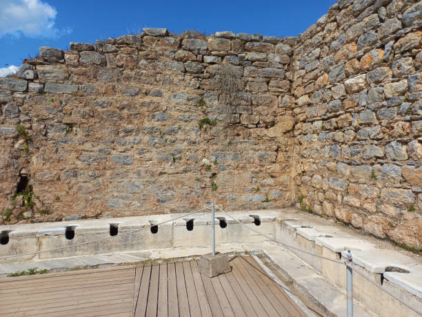 ephesus ancient city - toilet public restroom ephesus history imagens e fotografias de stock