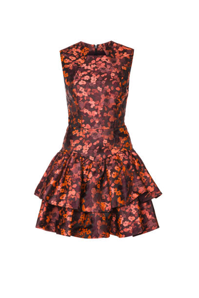 istock Summer silk floral dress on a white background. 1486286538