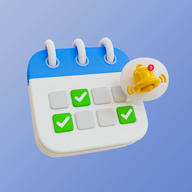 istock 3d minimal time management concept. schedule notification. meeting reminder. calendar with a bell icon. 3d illustration. 1486289062