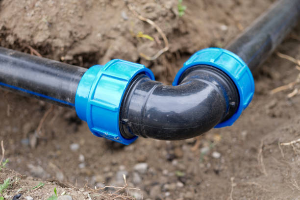 istock Plumbing water drainage installation, underground irrigation system 1486291852