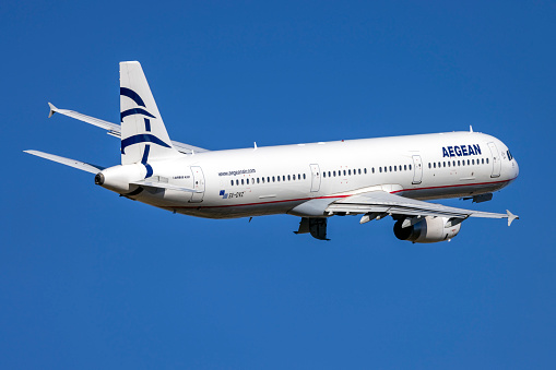 30 October 2023 Newark NJ USA. Alaska Airlines passenger airplane is preparing for departure from NEWARK International Airport on runway