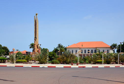 Taba border terminal and casino building background, Egypt.