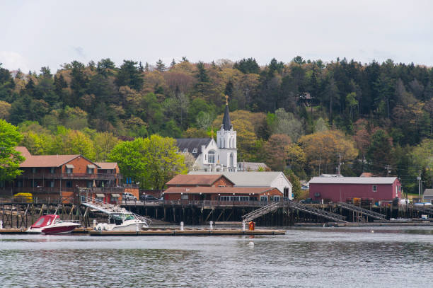 istock Boothbay Harbor Maine on an overcast day 1486298951