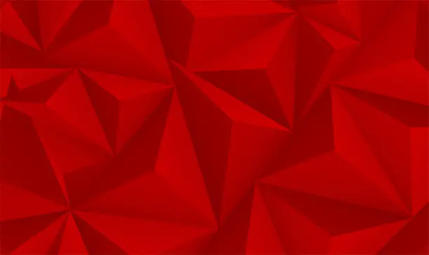 Vector illustration of Abstract Red White Polygonal Mosaic Background