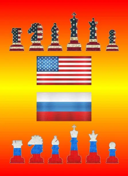 Vector illustration of USA vs Russia