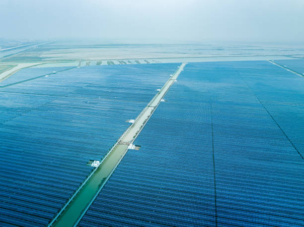 istock Solar farm on coastal shallow 1486303183