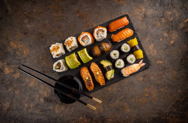 istock Variety of Japanese sushi 1486308115