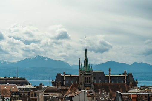 Panoramic view of Lausanne city, Switzerland