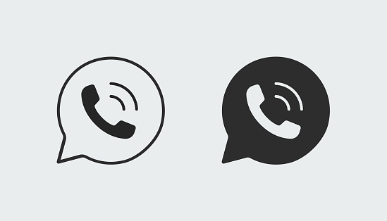 Ringing phone call icon vector symbol on isolated background