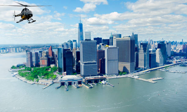 istock Helicopter tour over NYC. 1486325133
