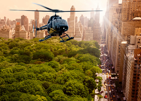 Helicopter tour over Central Park, Manhattan, NYC.