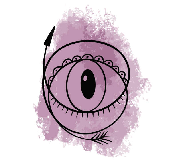 istock Eye Icon,Tattoo Style Design, Line art and Vision design, Minimal. Vector collection of boho style 1486327862