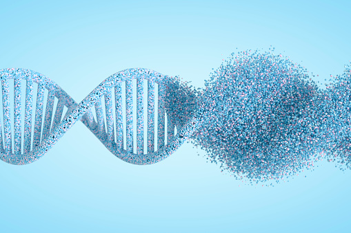 Dna Damage Genetic Disorder Dna Helix Molecule, Digitally generated image.