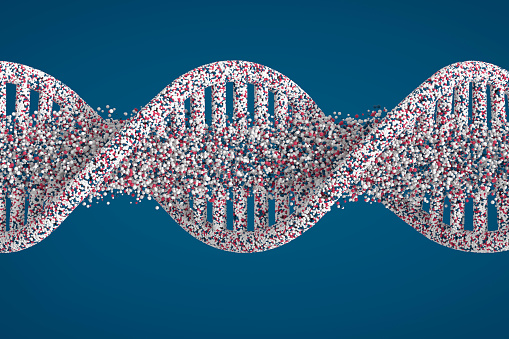 Dna Damage Genetic Disorder Dna Helix Molecule, Digitally generated image.