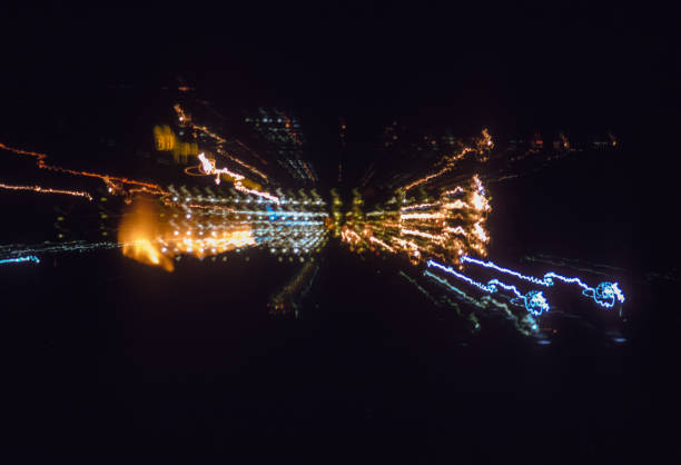 Guam - Tumon Bay Hotel Lights Zoomed - 1972