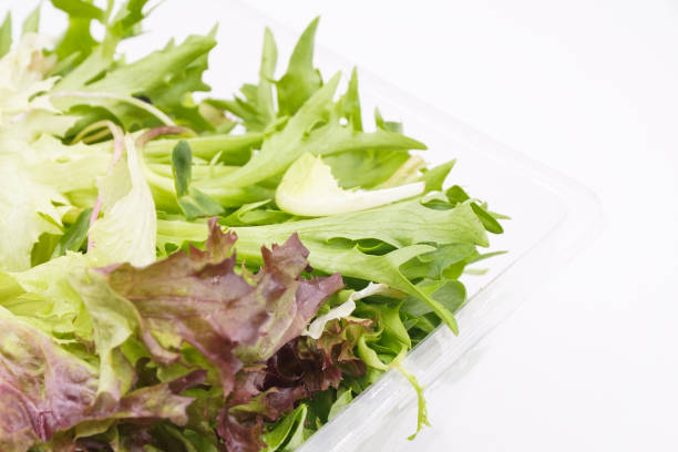 istock Fresh mix green salad in a plastic box 1486337610