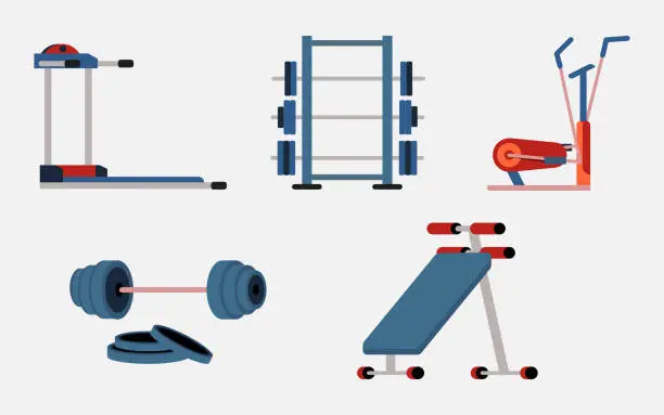 Vector illustration of gym equipment
