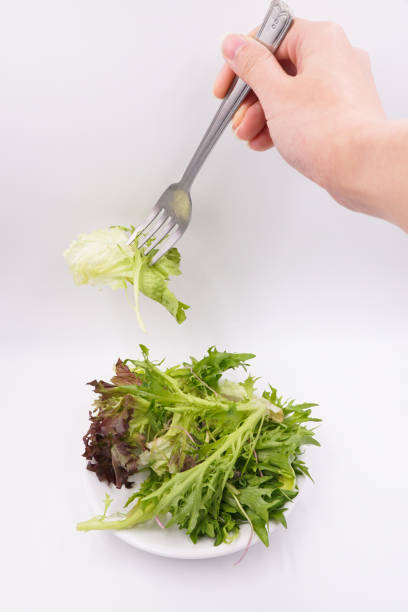 istock Fresh mix green salad on a plate 1486341669